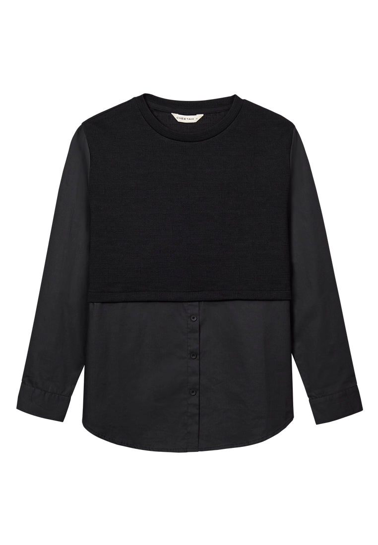 CHEETAH Women Regular Fit Textured Fabric Poplin Fabric Contrast Long Sleeves Shirt - CL-130692