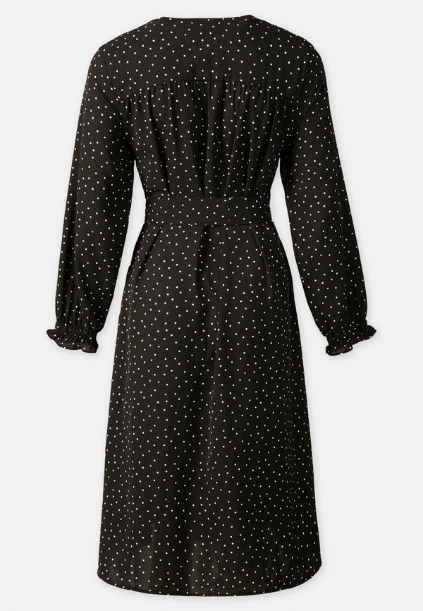 CHEETAH Women Long Sleeve Polka Dots Midi Dress - CL-190002