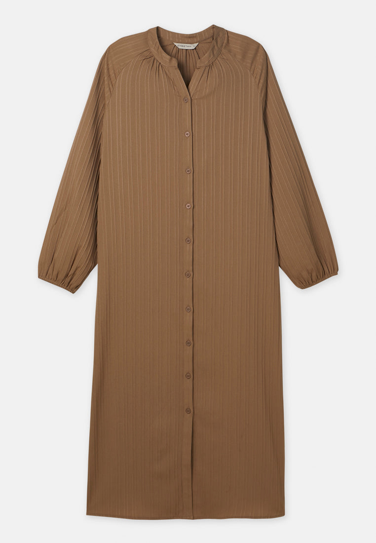 CHEETAH Women Basic Long Sleeves Midi Shirtdress-  CL-190026