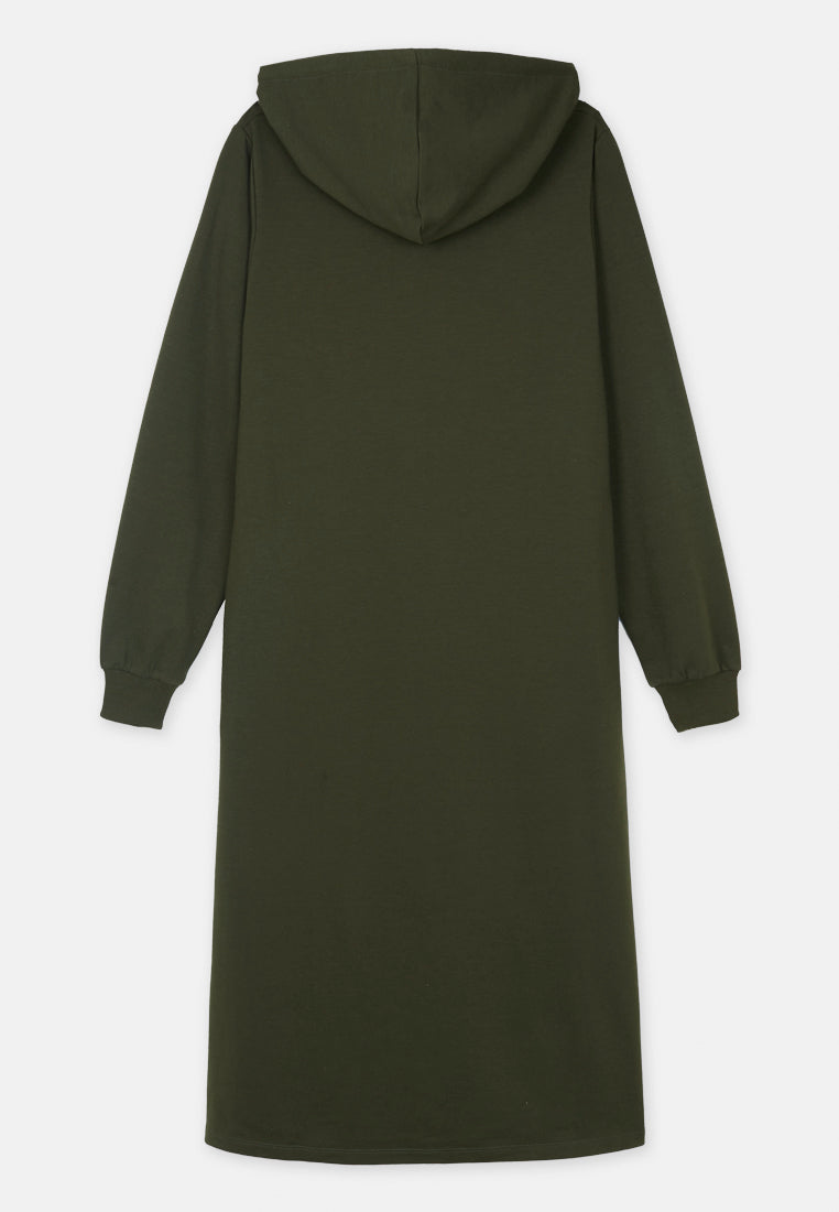 CHEETAH Women Basic Long Sleeve Hoodie Midi Knit Dress -  CL-190036