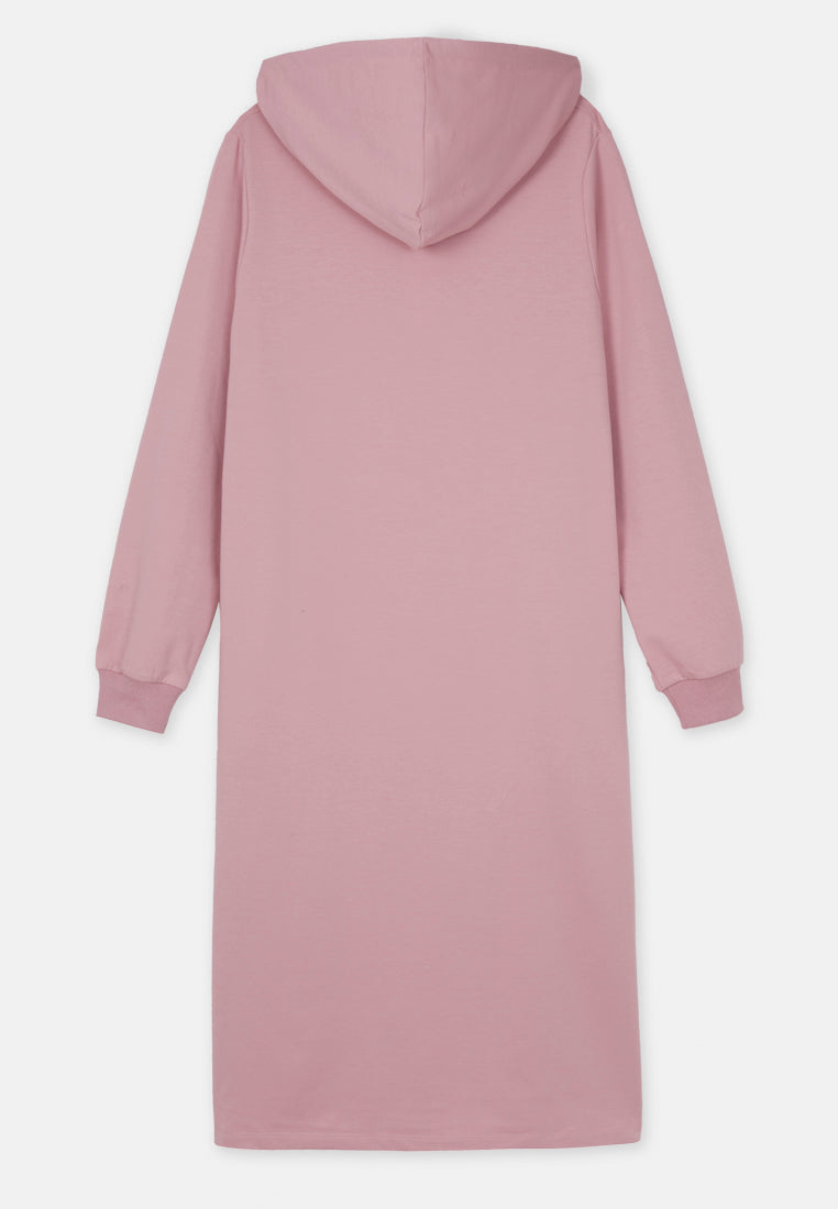 CHEETAH Women Basic Long Sleeve Hoodie Midi Knit Dress -  CL-190036
