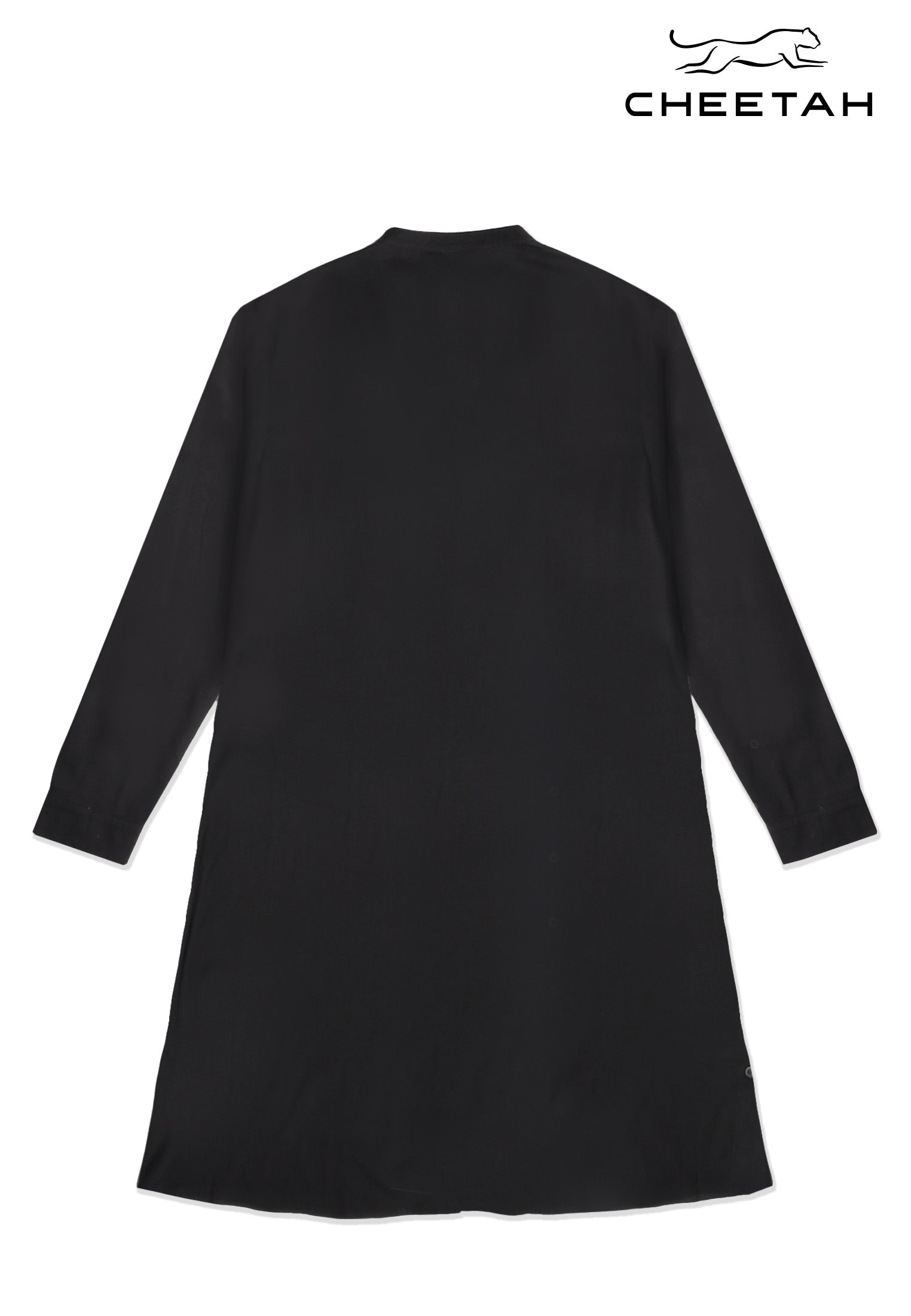 Cheetah Women Rayon Long Sleeve Mandarin Collar Shirt Dress - CL-190096
