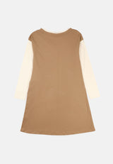 CHEETAH Women Long Sleeve Combined Knitdress - CL-19966