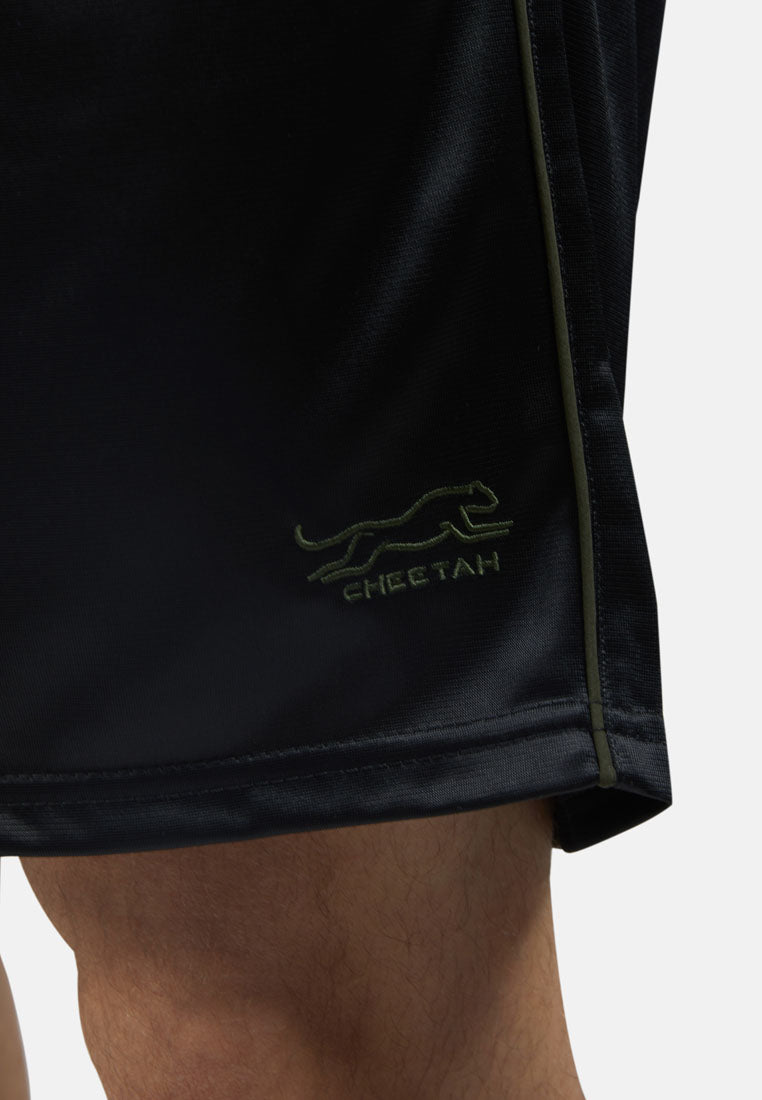 Cheetah Tricot Track Shorts With Side Stripes - 23102(R)