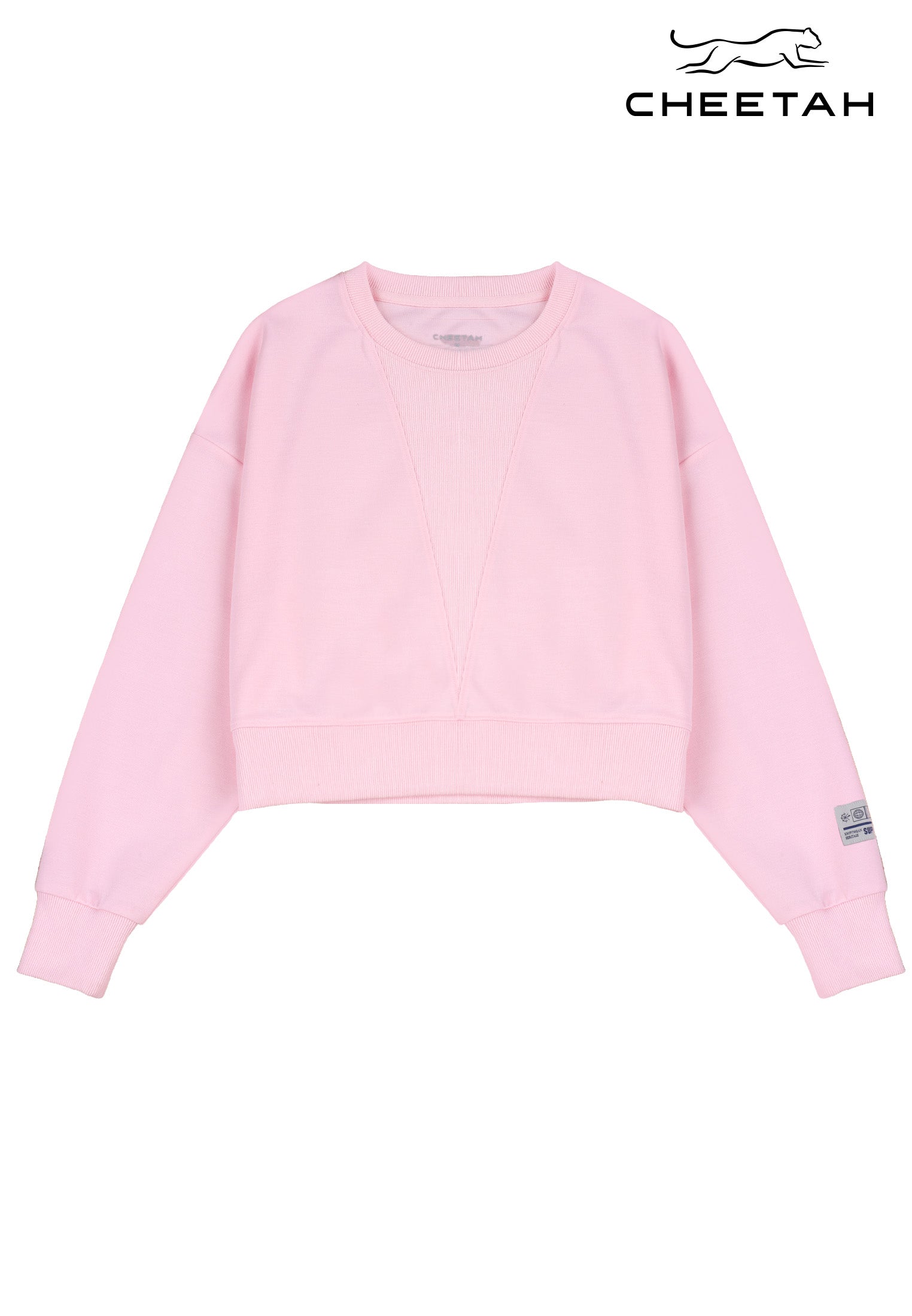 Cheetah Women Superman Long Sleeve Crop Length Sweatshirt - CL-66672