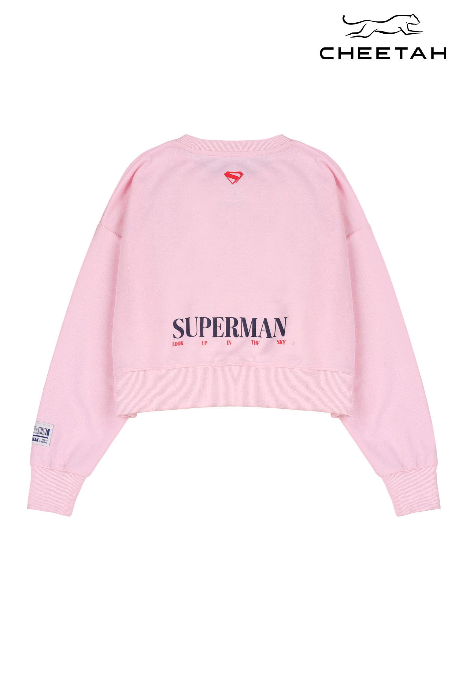 Cheetah Women Superman Long Sleeve Crop Length Sweatshirt - CL-66672
