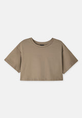 Revolucion Women Oversize Short sleeve Basic Crop Top - CL-96008