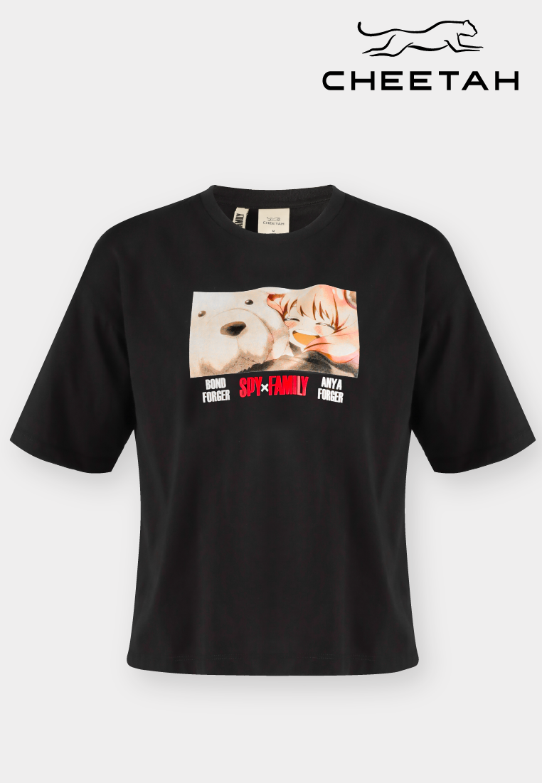 Cheetah Women Spy x Family Casual Graphic Print Boxy Tee  -  CL-96178
