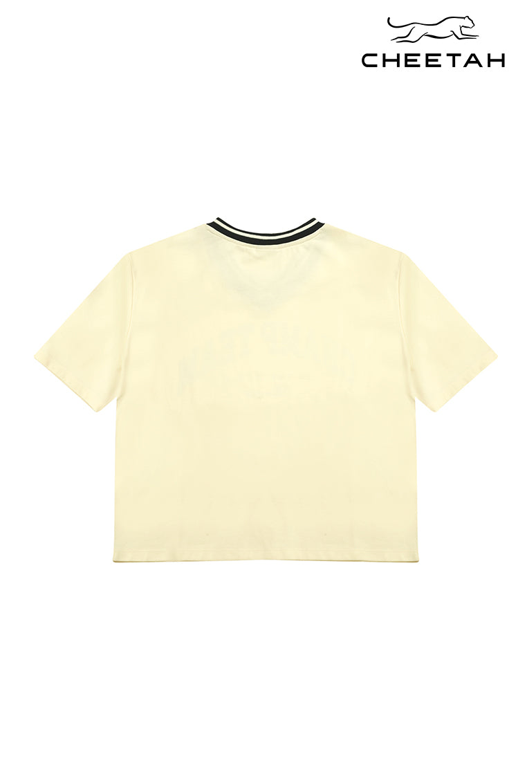 CHEETAH Women Loose Fit Fancy Knit Short Sleeve Fashion Top - CL-96500