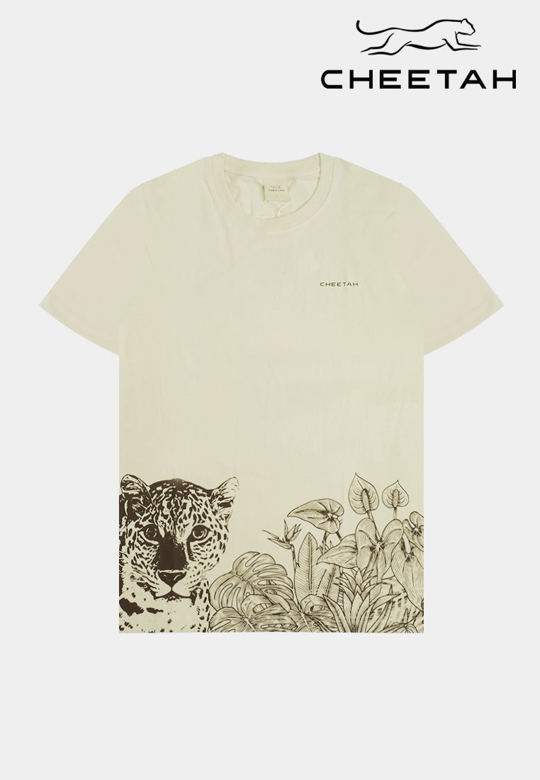 Cheetah Women x Zoo Negara Round Neck Short Sleeve Graphic Tee - CL-96396