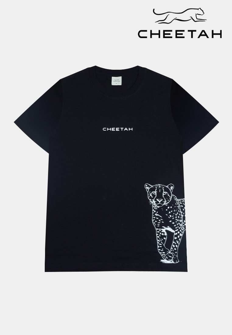 Cheetah Women x Zoo Negara Round Neck Short Sleeve Graphic Tee - CL-96398