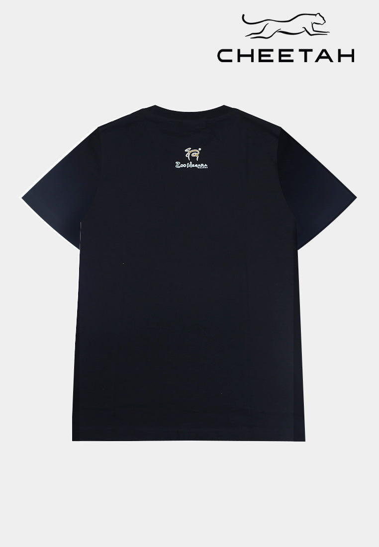 Cheetah Women x Zoo Negara Round Neck Short Sleeve Graphic Tee - CL-96408