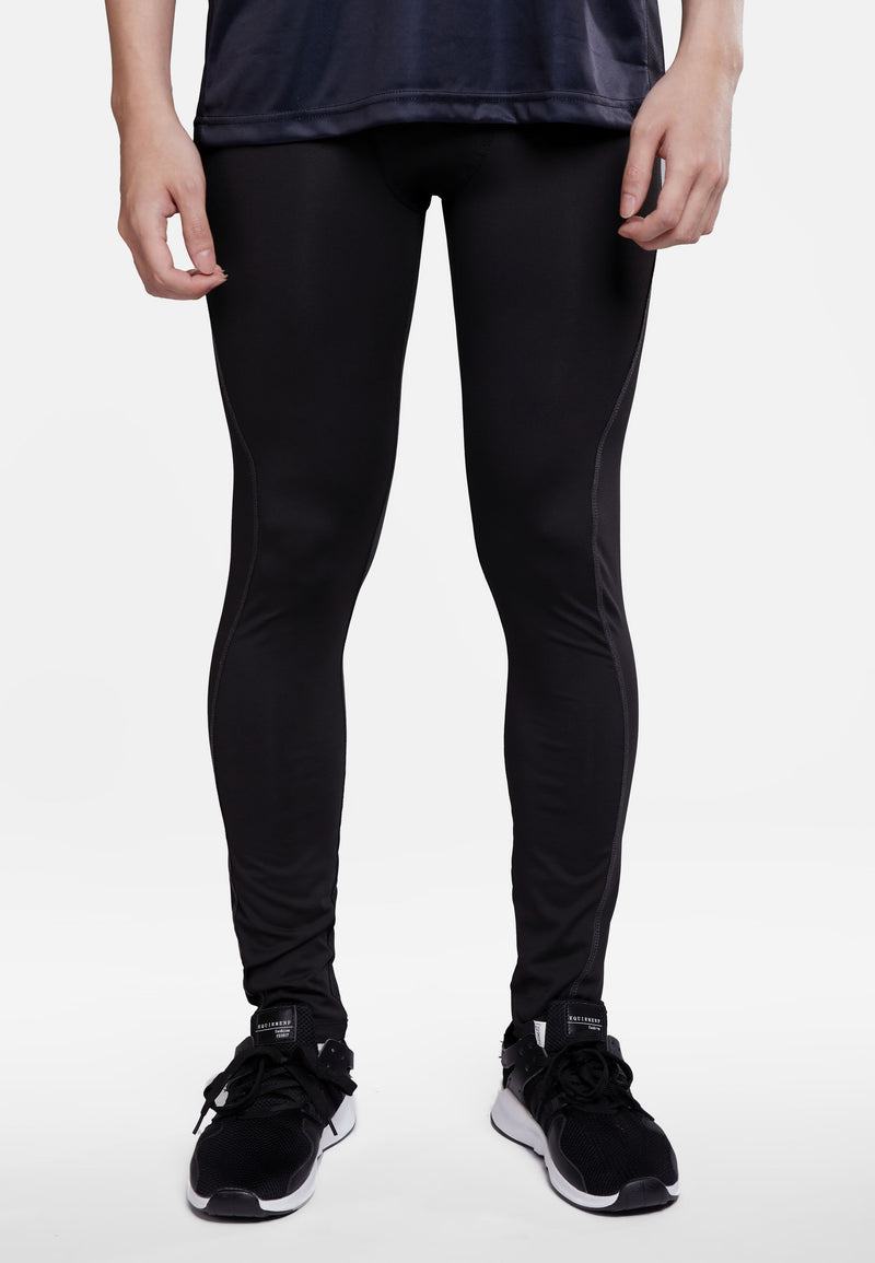 CTH unlimited Polyester Spandex Compression Tights with Contrast Stitching and Reflective Print - CU-5440
