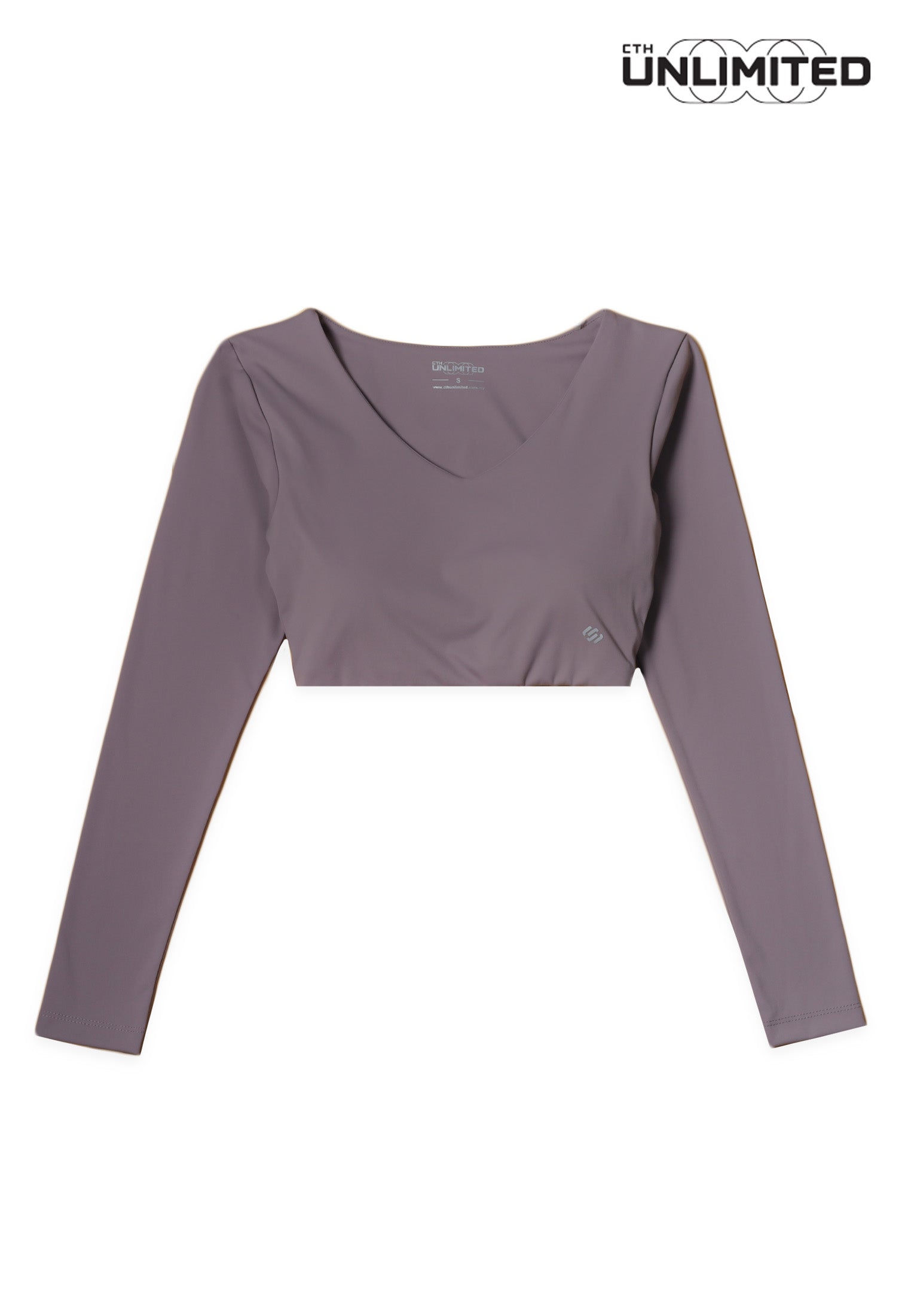 CTH unlimited Women Pickleball Nylon Spandex Long Sleeve V-Neck Crop Top - CUW-6276