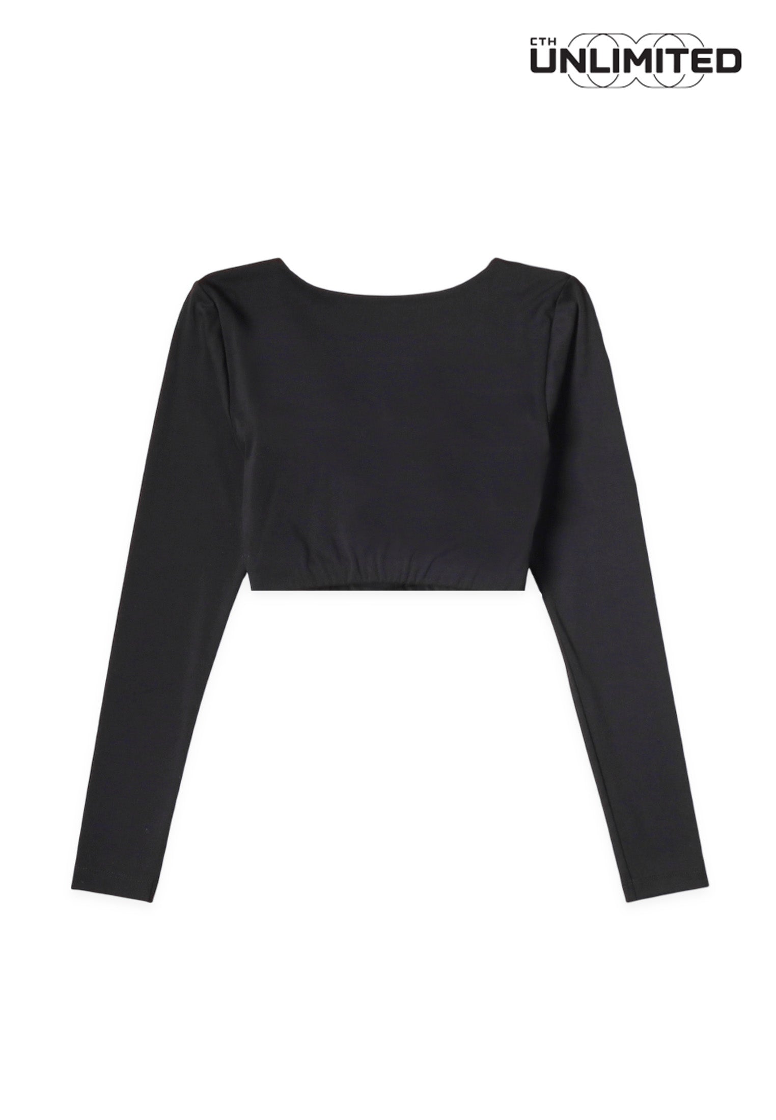 CTH unlimited Women Pickleball Nylon Spandex Long Sleeve V-Neck Crop Top - CUW-6276