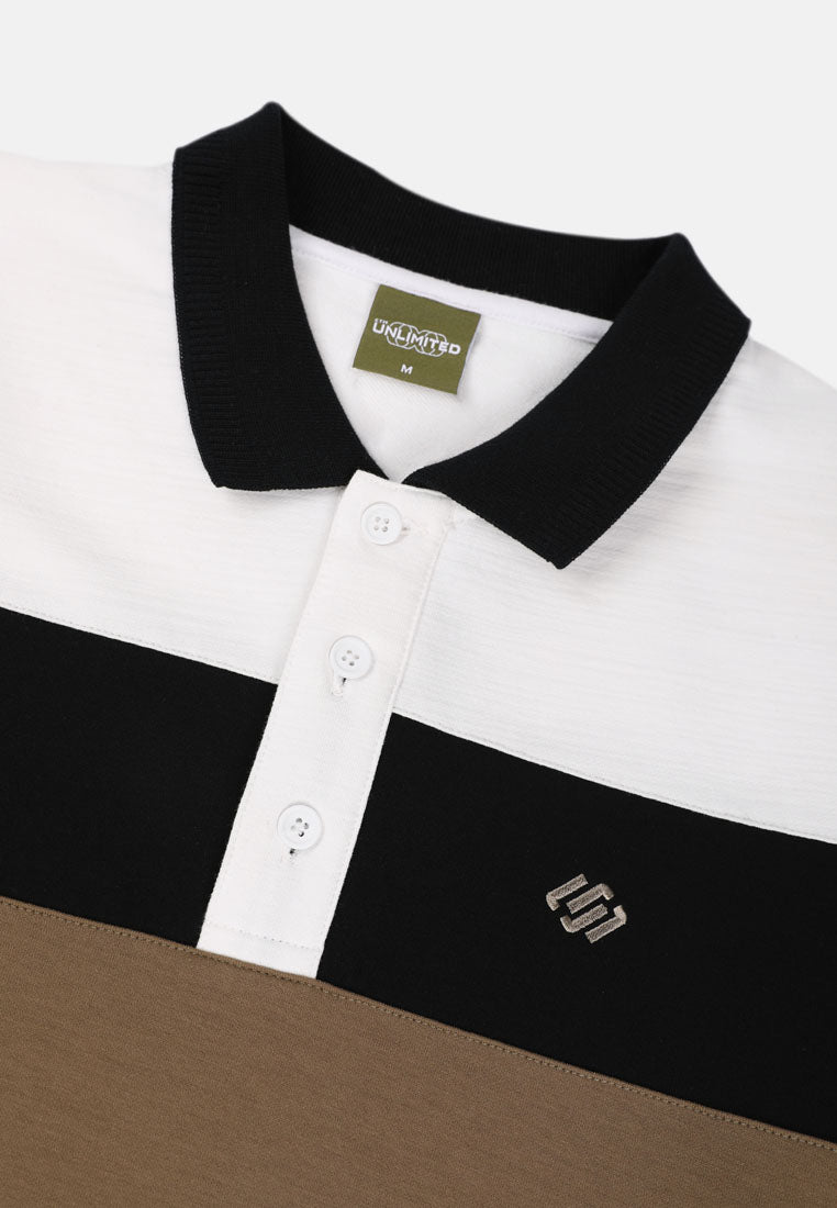 CTH unlimited Men Double Layer Fancy Knit Short Sleeve Polo Shirt - CU-70018