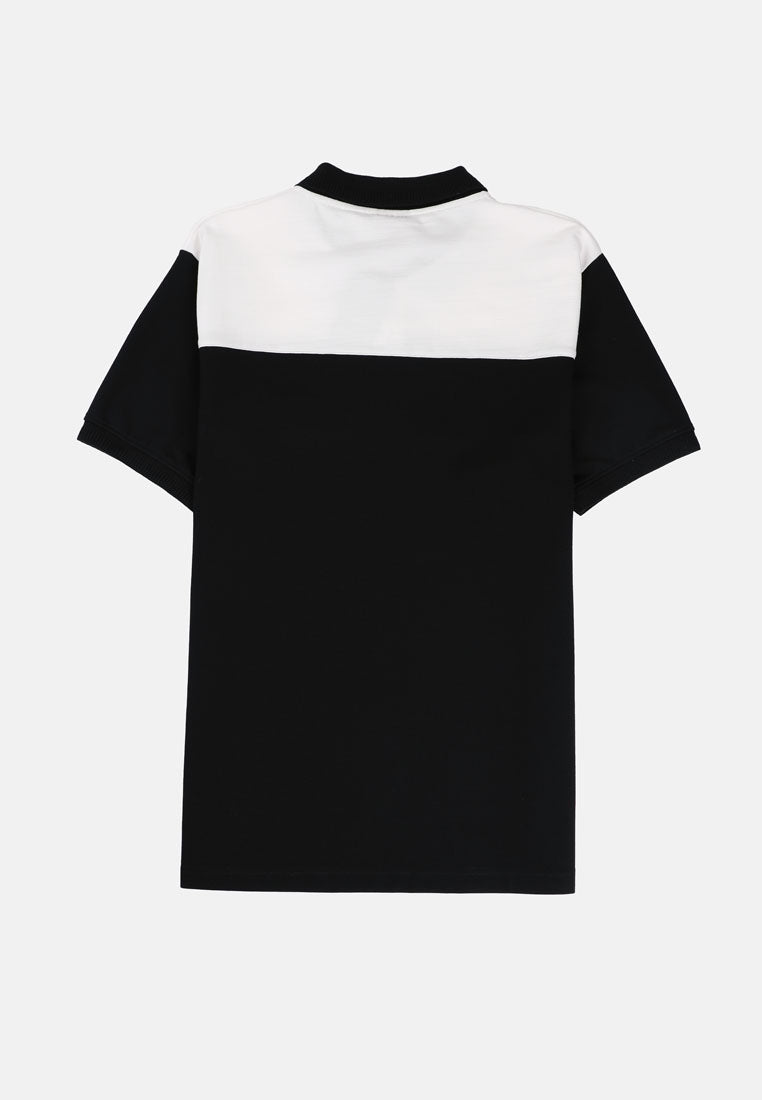 CTH unlimited Men Double Layer Fancy Knit Short Sleeve Polo Shirt - CU-70018