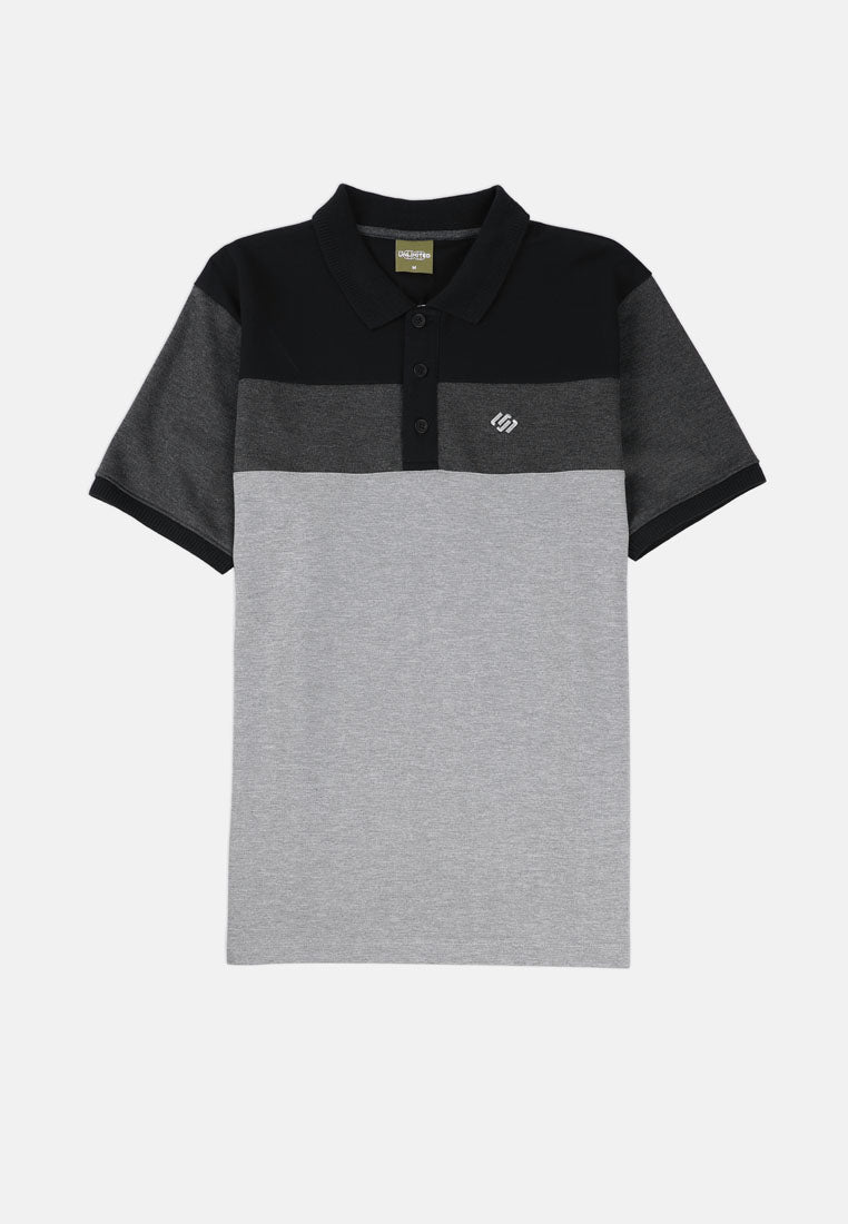 CTH unlimited Men Double Layer Fancy Knit Short Sleeve Polo Shirt - CU-70018