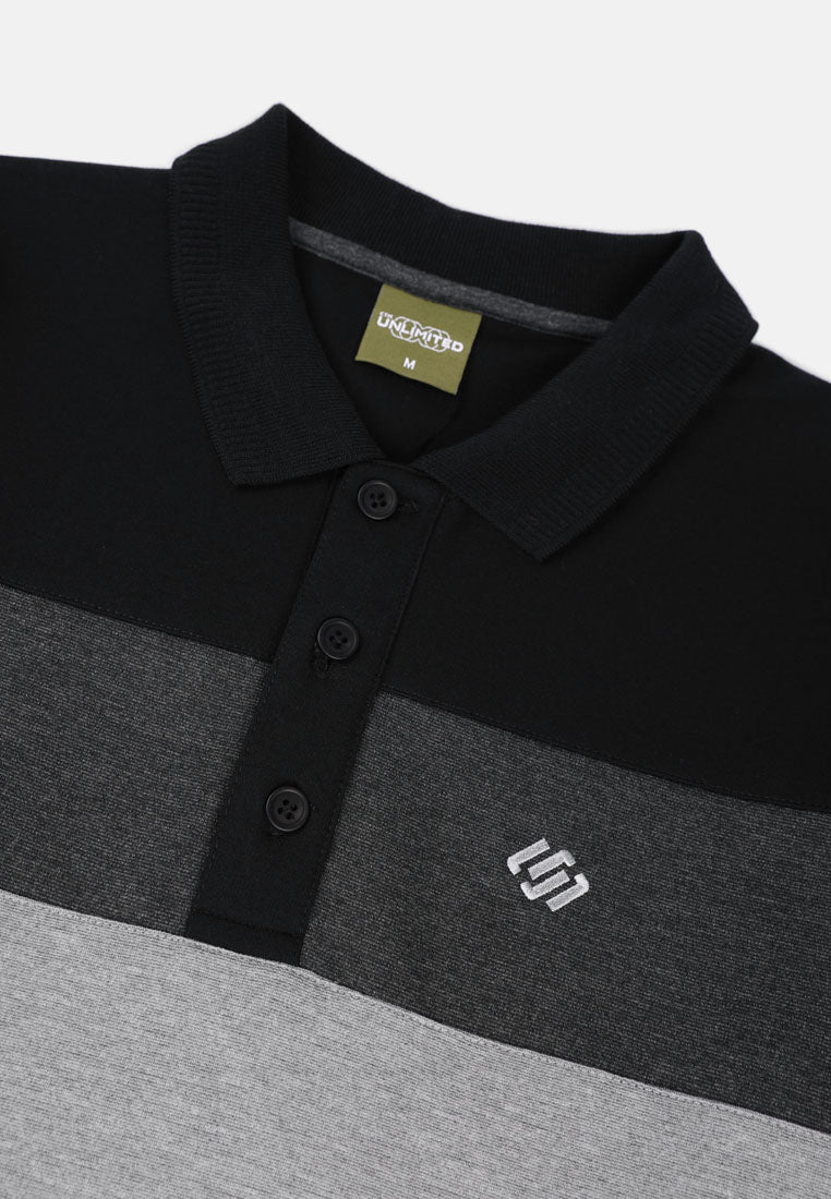 CTH unlimited Men Double Layer Fancy Knit Short Sleeve Polo Shirt - CU-70018