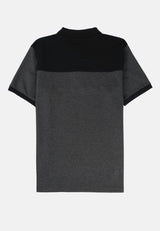 CTH unlimited Men Double Layer Fancy Knit Short Sleeve Polo Shirt - CU-70018