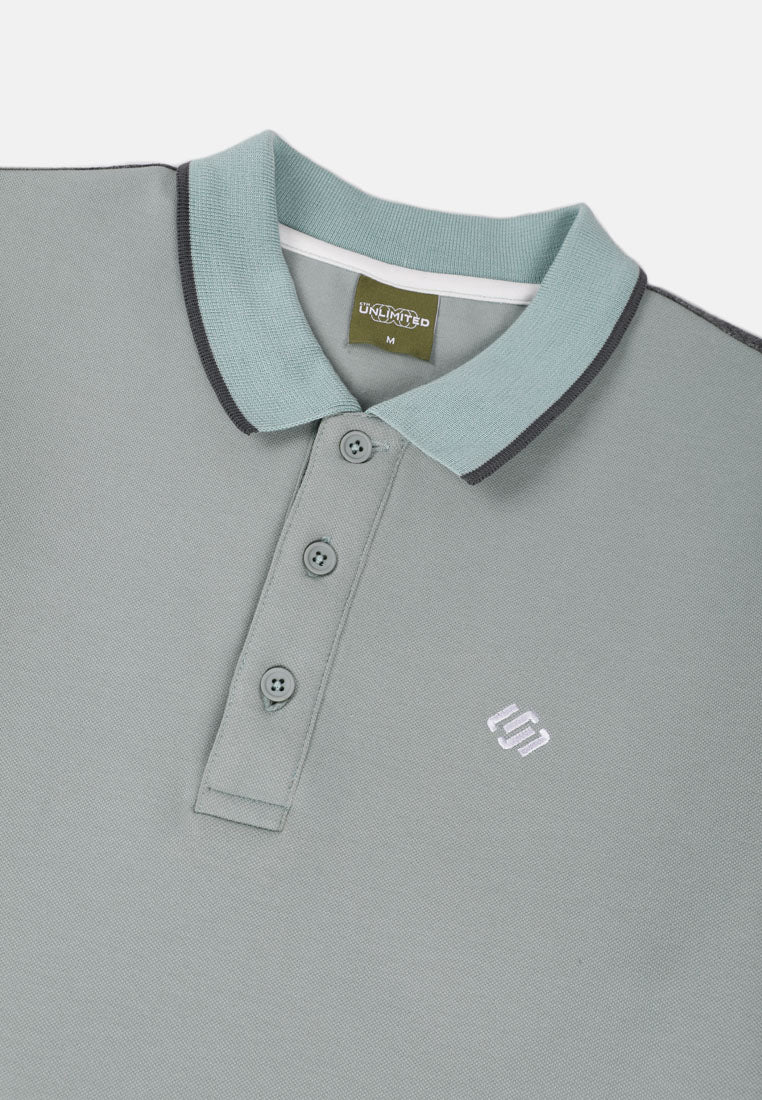 CTH unlimited Men Double Layer Fancy Knit Short Sleeve Polo Shirt - CU-70020