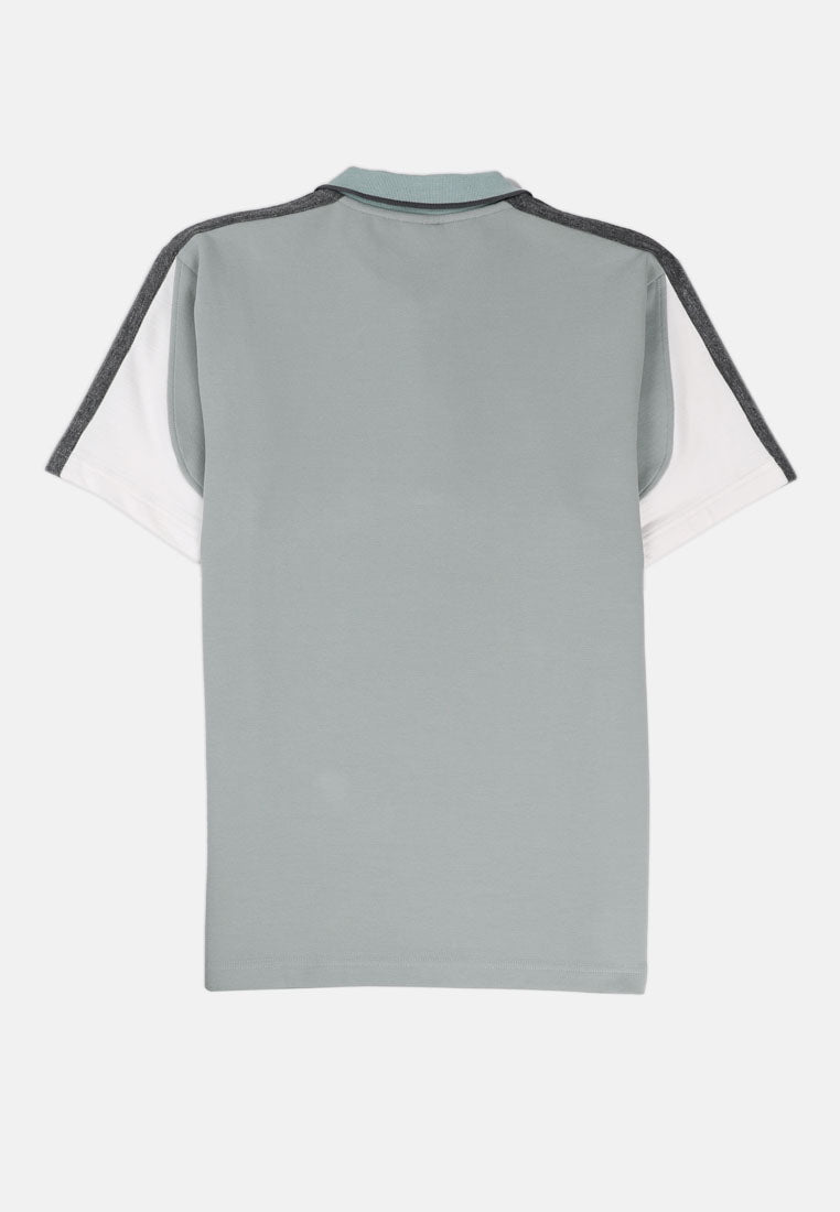 CTH unlimited Men Double Layer Fancy Knit Short Sleeve Polo Shirt - CU-70020