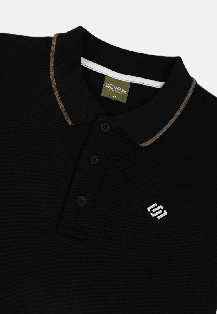 CTH unlimited Men Double Layer Fancy Knit Short Sleeve Polo Shirt - CU-70020