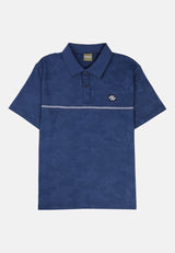 CTH unlimited Double Layer Fancy Knit Short Sleeve Polo Shirt - CU-70026