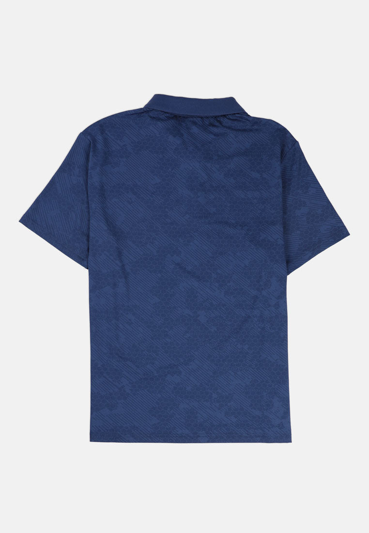 CTH unlimited Double Layer Fancy Knit Short Sleeve Polo Shirt - CU-70026