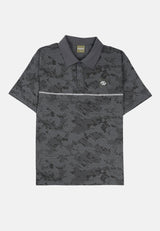 CTH unlimited Double Layer Fancy Knit Short Sleeve Polo Shirt - CU-70026