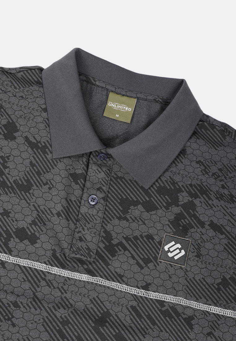 CTH unlimited Double Layer Fancy Knit Short Sleeve Polo Shirt - CU-70026