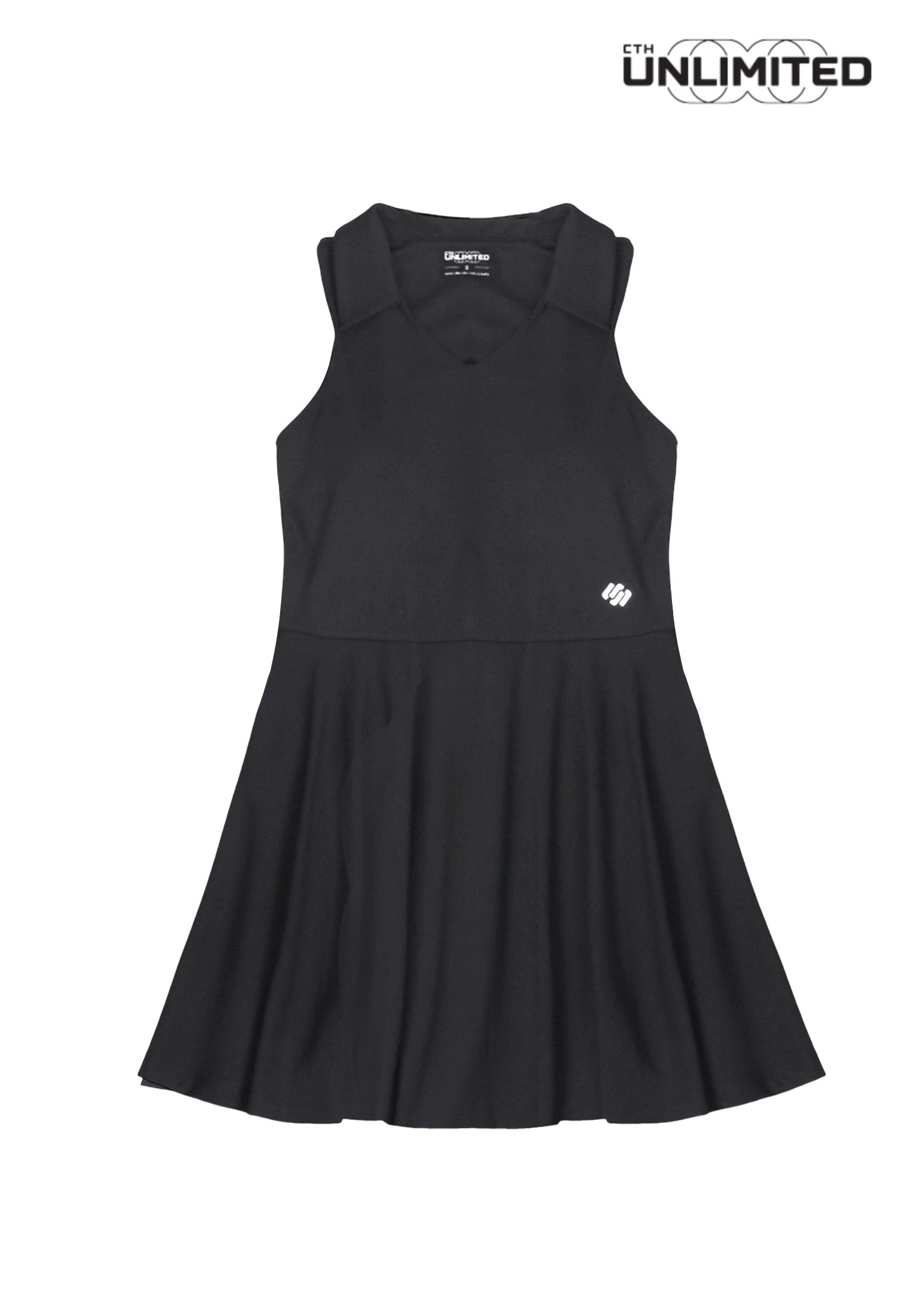 CTH unlimited Women Pickleball Regular Fit Nylon Spandex Sleeveless Polo Dress - CUW-19002