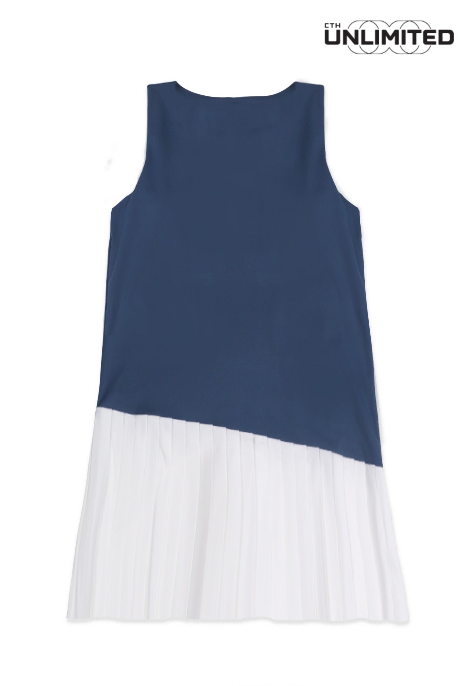 CTH unlimited Women Pickleball Regular Fit Nylon Spandex Sleeveless Round Neck Pleated Dress - CUW-19006