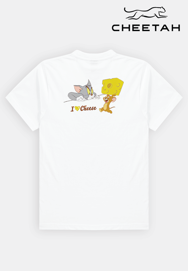 CHEETAH Women Tom And Jerry Cheese Day Basic Short Sleeve Graphic Tee  -  PBW-96136