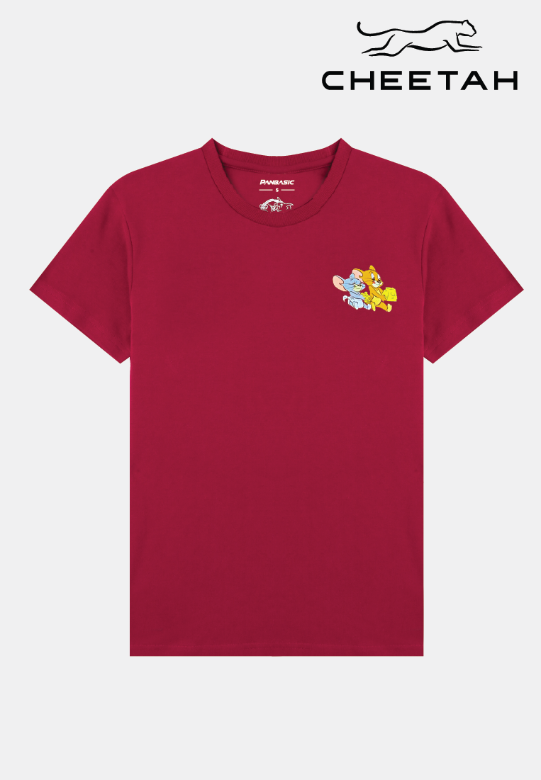 CHEETAH Women Tom And Jerry Cheese Day Basic Short Sleeve Graphic Tee  -  PBW-96138