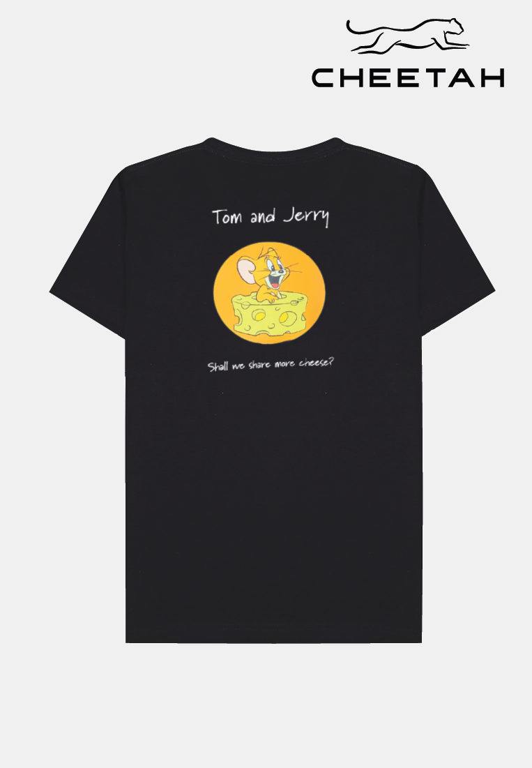 CHEETAH Women Tom And Jerry Cheese Day Basic Short Sleeve Graphic Tee  -  PBW-96140