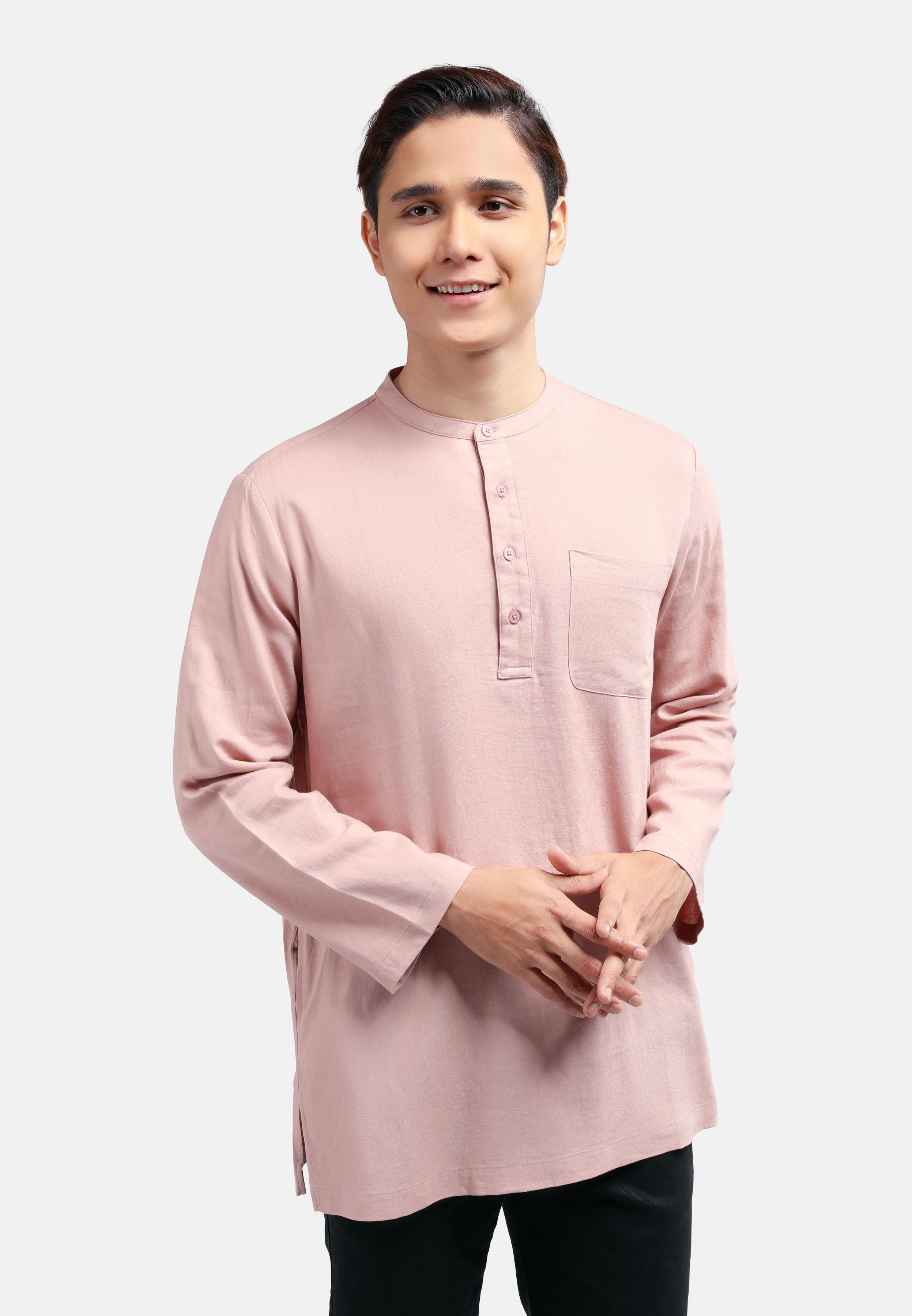 Cheetah Men Regular Fit Cotton Linen Basic Long Sleeve Kurta MDE - 130488