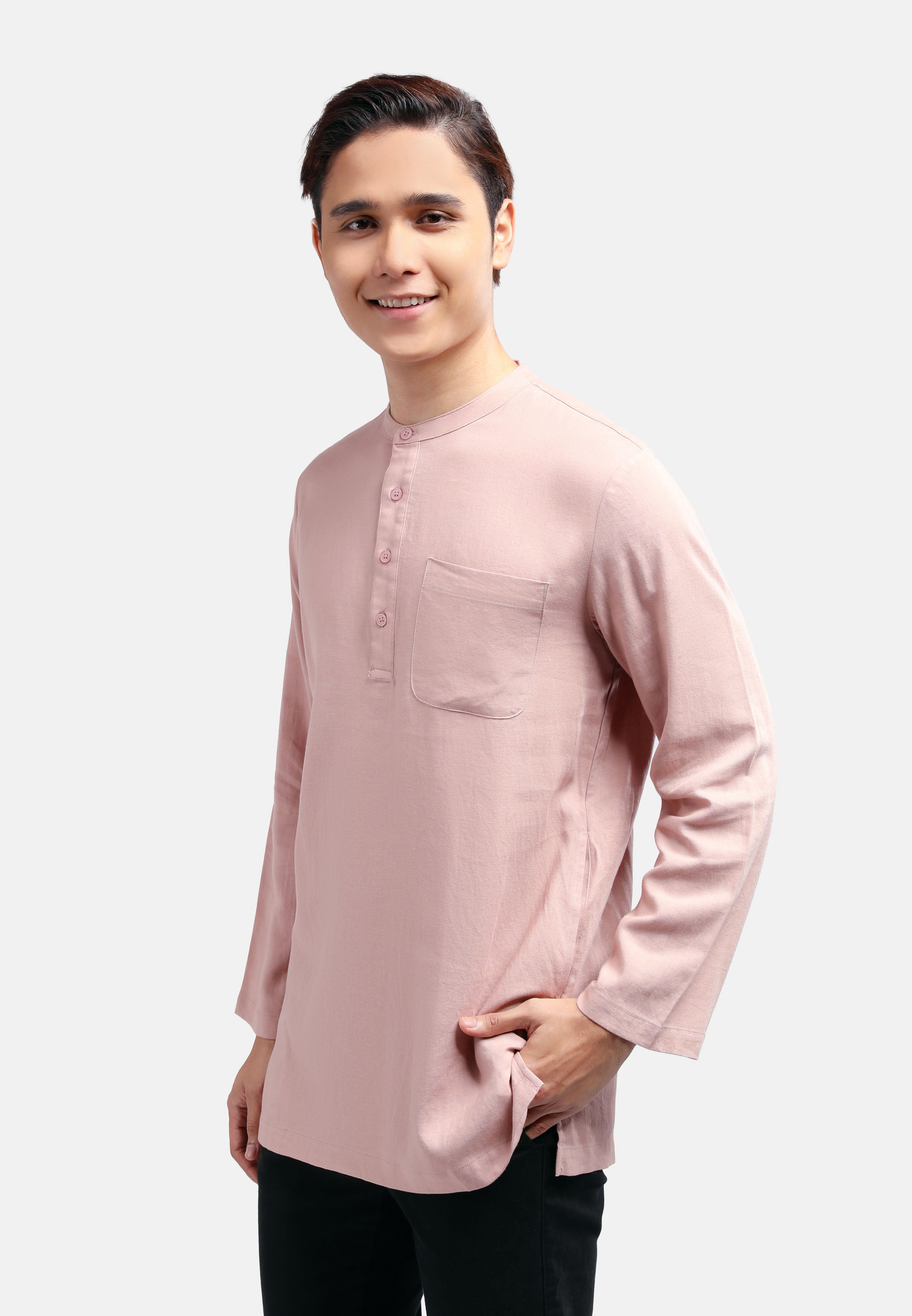 Cheetah Men Regular Fit Cotton Linen Basic Long Sleeve Kurta MDE - 130488