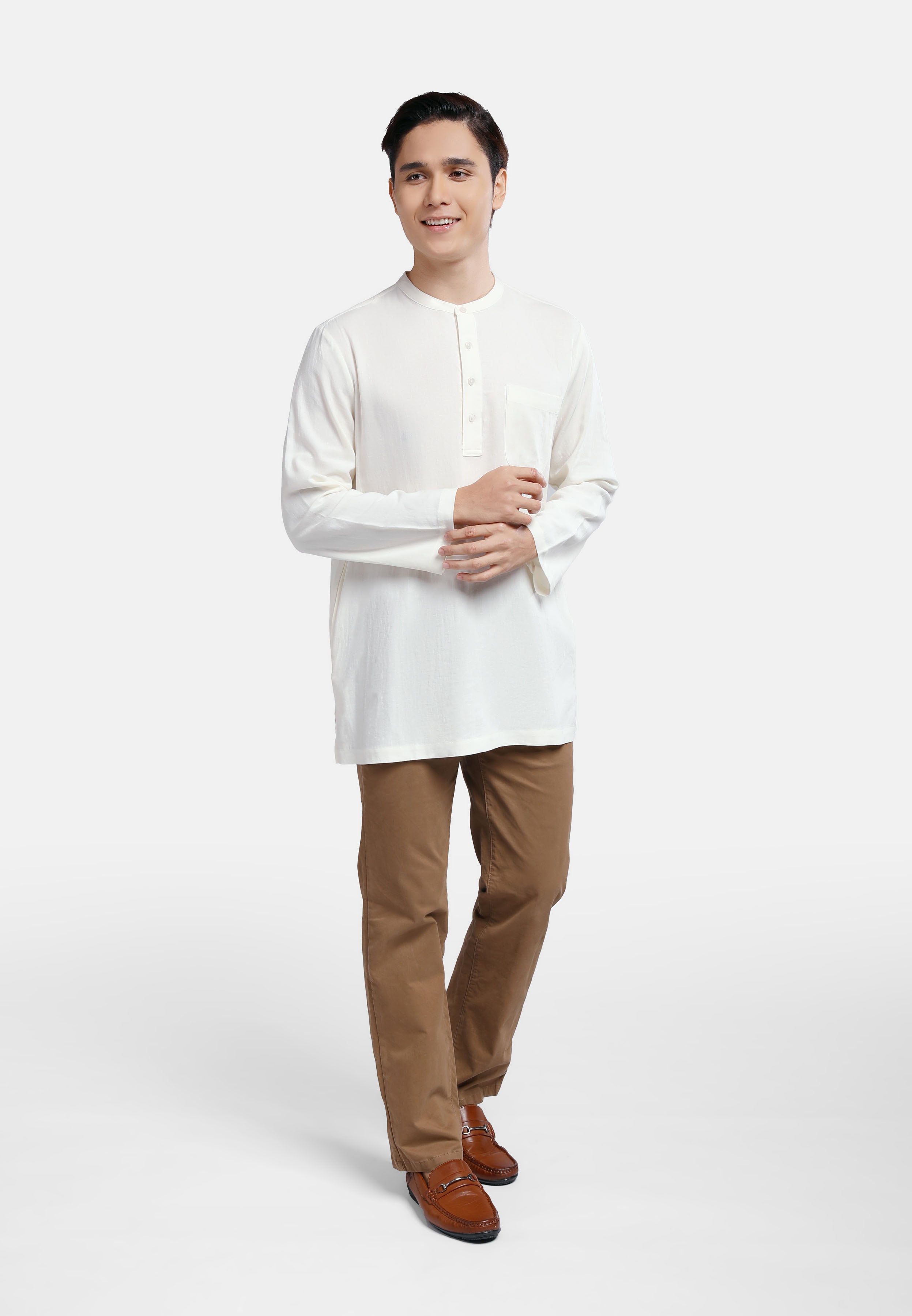 Cheetah Men Regular Fit Cotton Linen Basic Long Sleeve Kurta MDE - 130488