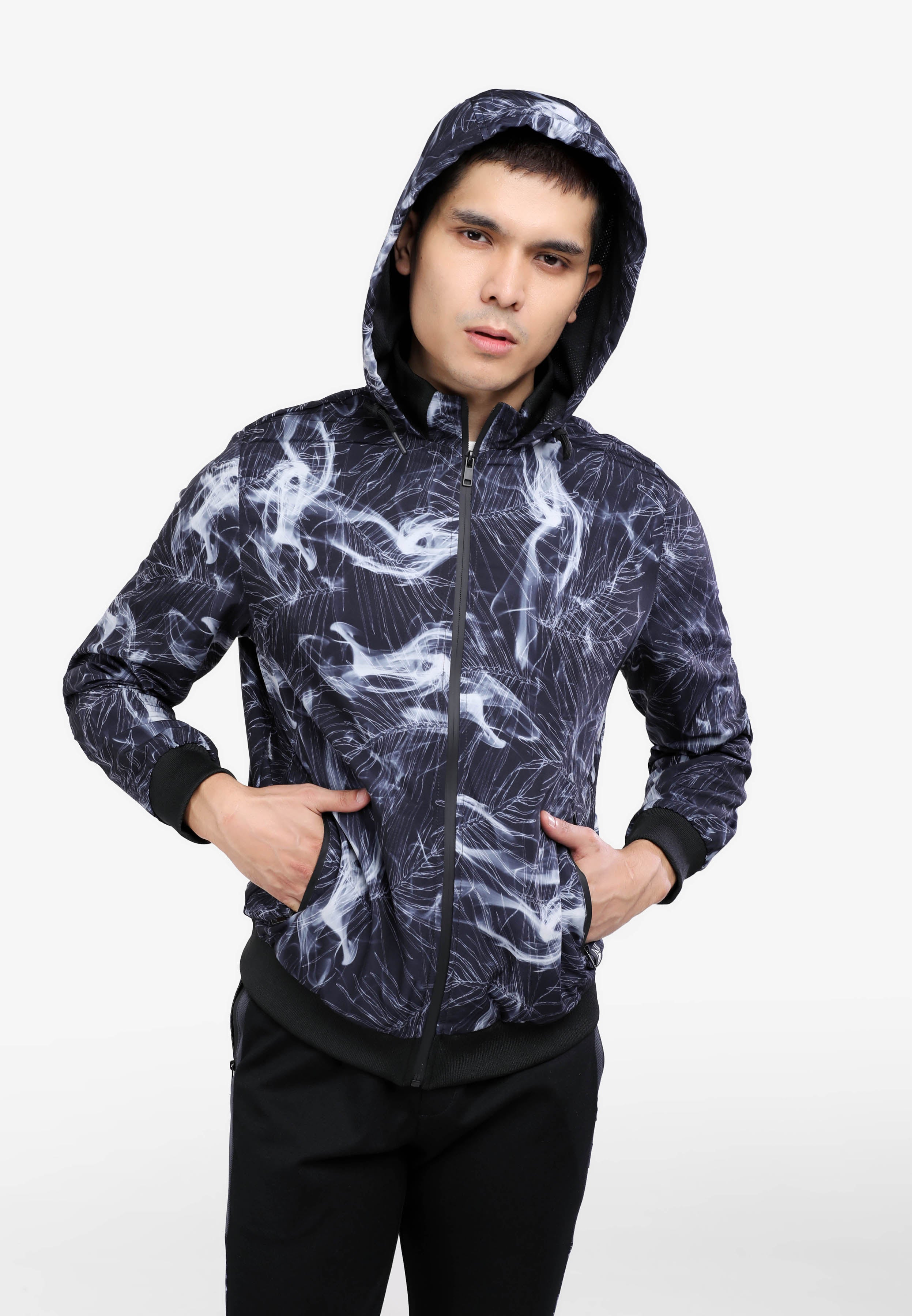 Cheetah Long Sleeves with Elasticated Cuffs Hooded Polyester Jacket MD3- 30546