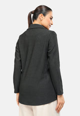Arissa Pleated Long Sleeve Blazer - ARS-3042