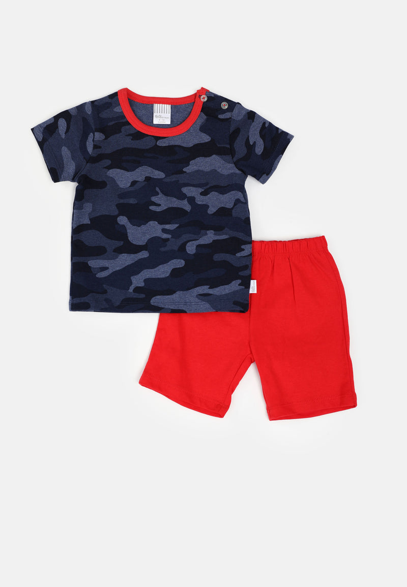 Baby Cheetah Boy Short Sleeves Suit Set - CBB-182616(F)
