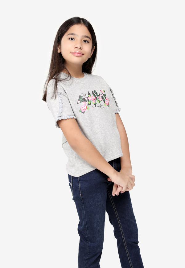 Cheetah Kids Girl Short Sleeves Top - CJG-92538