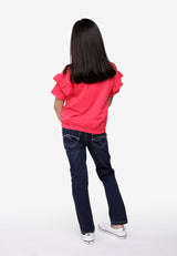 Cheetah Kids Girl Short Sleeves Top - CJG-92542