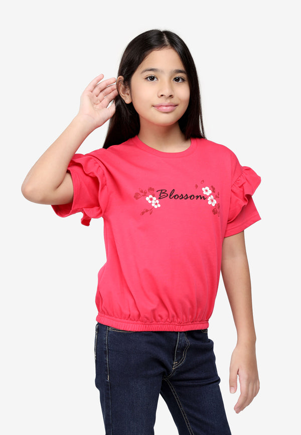 Cheetah Kids Girl Short Sleeves Top - CJG-92542