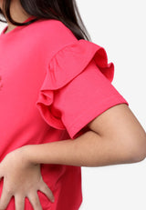 Cheetah Kids Girl Short Sleeves Top - CJG-92542