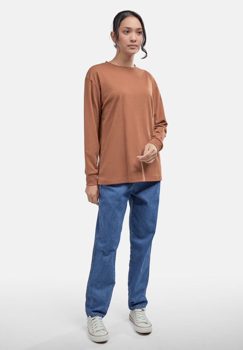 CHEETAH Women Basic Crew Neck Long Sleeve Top - CL-65758