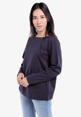 CHEETAH Women Basic Long Sleeve Stripe Top - CL-65698(E)