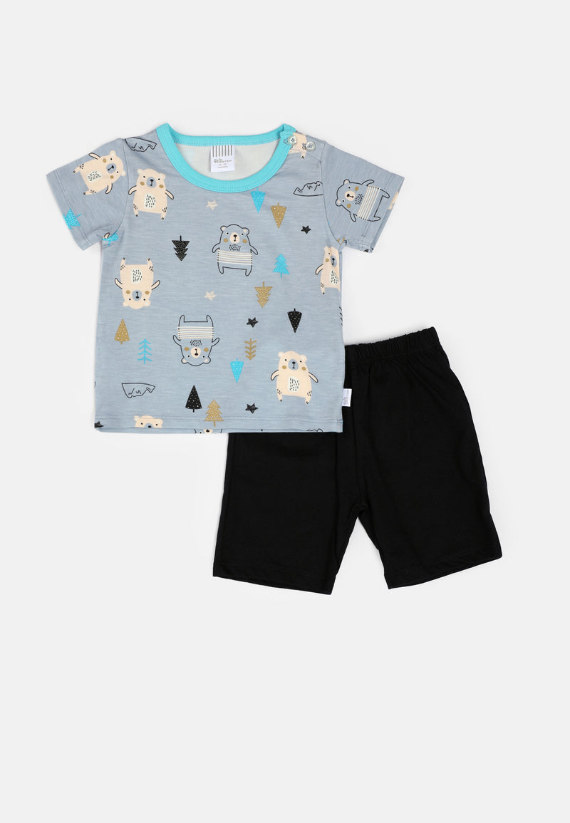 Baby Cheetah Boy Short Sleeves Suit Set - CBB-182608(F)