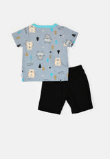 Baby Cheetah Boy Short Sleeves Suit Set - CBB-182608(F)